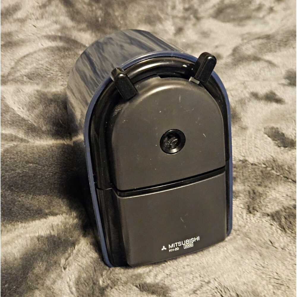 MITSUBISHI KH-20 Hand Crank Wooden Pencil Sharpener (Blue/Grey)